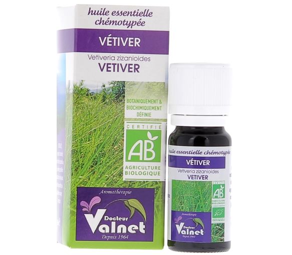Huile essentielle Vétiver Bio Dr Valnet - 10 ml