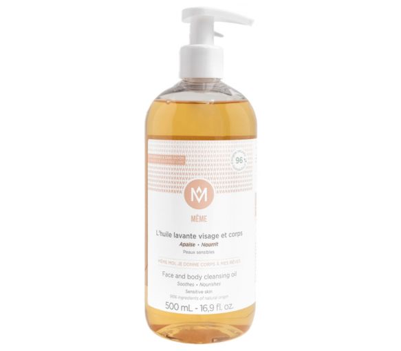 L'huile lavante visage et corps Même - flacon-pompe de 500 ml