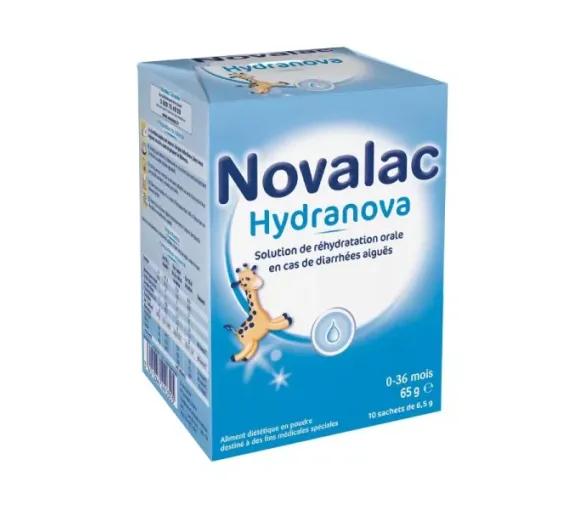 Novalac Hydranova solution 0-36 mois – réhydratation orale, 10 sachets