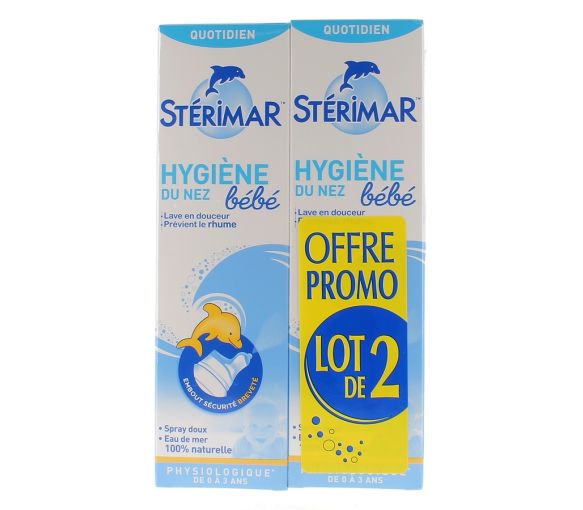 Hygiène du Nez Bébé Stérimar - lot de 2 sprays nasaux de 100ml