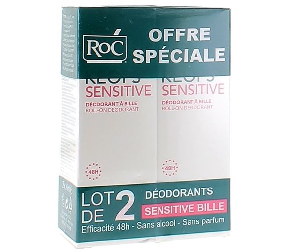 Keops Sensitive Déodorant à bille RoC - lot de 2 roll-on de 30 ml