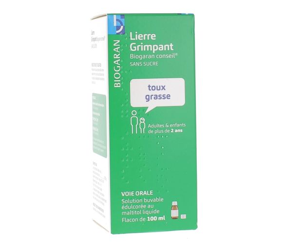 Lierre Grimpant toux grasse sans sucre Biogaran Conseil - flacon de 100 ml