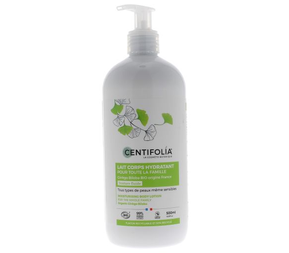 Lait corps hydratant pour toute la famille bio Centifolia - flacon-pompe de 500 ml - image 1