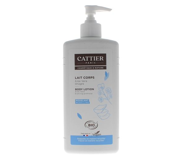 Lait corps modelant aloé vera et onagre bio Cattier - flacon-pompe de 500 ml - image 1