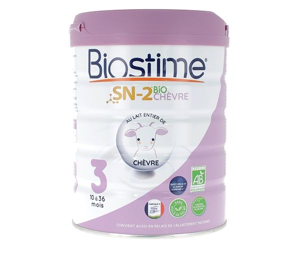 Lait de chèvre en poudre SN-2 3ème âge bio Biostime - pot de 800g