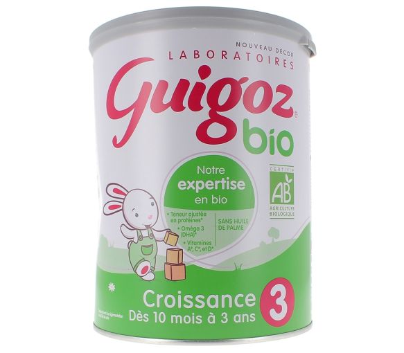 Lait de croissance 10 mois à 3 ans bio Guigoz - pot de 800 g