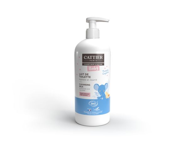 Lait de toilette bébé bio Cattier - flacon-pompe de 500 ml - image 1