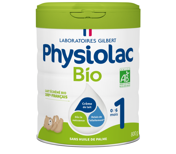 Lait en poudre bio 1re âge croissance 0 à 6 mois Physiolac - pot de 800 g - image 1