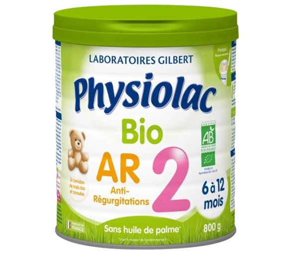 Lait en poudre bio AR 2ème âge Physiolac - pot de 800g