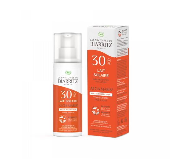 Lait solaire haute protection spf 30 Laboratoires de Biarritz - tube de 100 ml - image 1