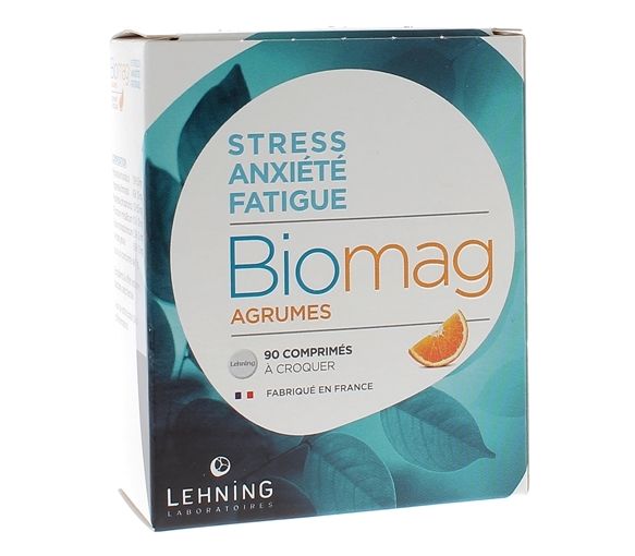 Biomag agrumes stress anxiété fatigue comprimé à croquer Lehning - boite de 90 comprimés