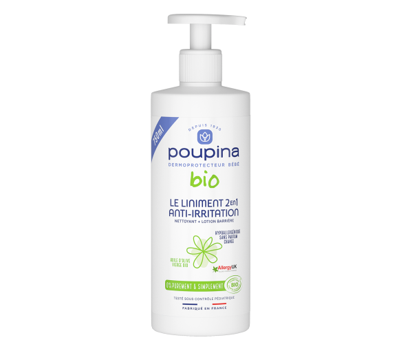 Liniment 2en1 anti-irritation bio Poupina - flacon-pompe de 750ml