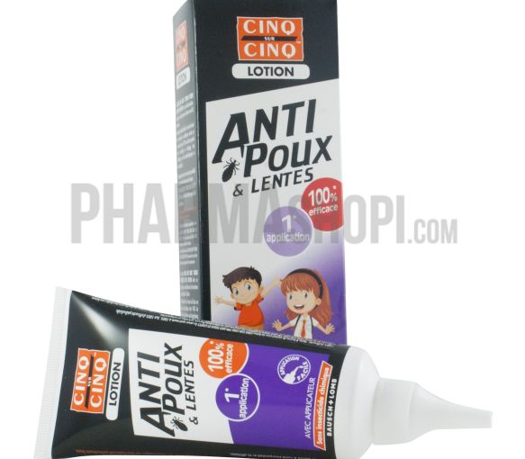 Lotion anti-poux et lentes Cinq sur cinq - flacon de 100 ml