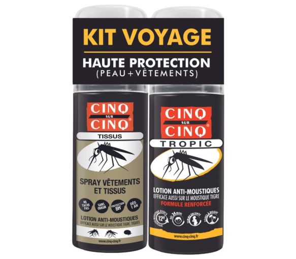 Kit voyage anti-moustiques haute protection Cinq sur Cinq - lot de 2 produits - image 1