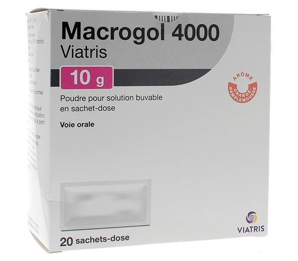 MACROGOL 4000 MYLAN 10 g, poudre pour solution buvable en sachet-dose - boite de 20 sachets