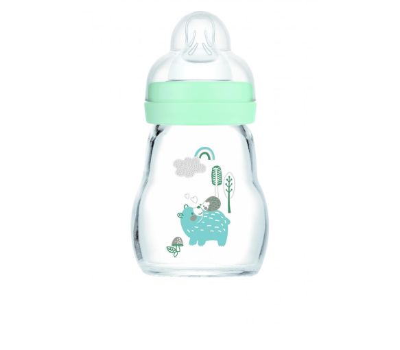 Biberon en verre bleu de débit 1 à partir de 0 mois MAM - biberon de 170 ml - image 1