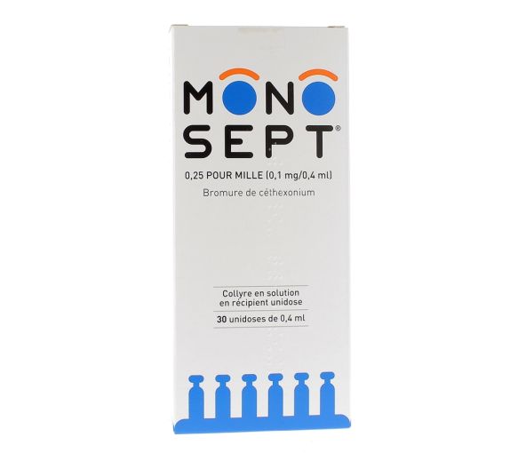 Monosept 0,25 pour mille collyre - boîte de 30 unidoses