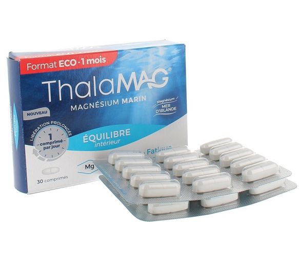 Complément alimentaire magnésium marin équilibre intérieur Thalamag - boîte de 30 gélules