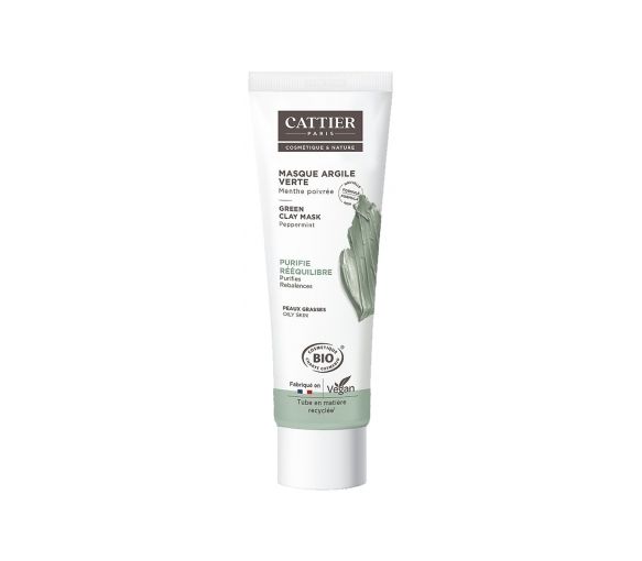 Masque à l'argile verte bio Cattier - tube de 100 ml