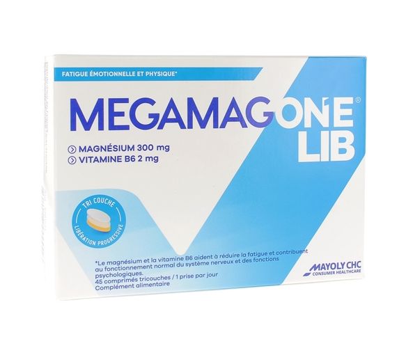 Megamag One Lib Fatigue émotionnelle et physique - boîte de 45 comprimés tricouches - image 1