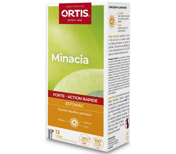 Minacia Forte Estomac action rapide Ortis - boîte de 12 sticks