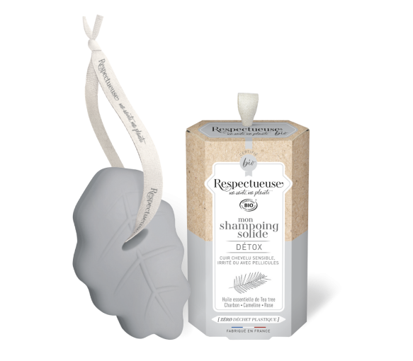 Mon Shampooing solide détox bio Respectueuse - pain de 75 g