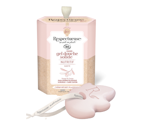 Mon gel douche solide nutritif bio Respectueuse - pain de 75g