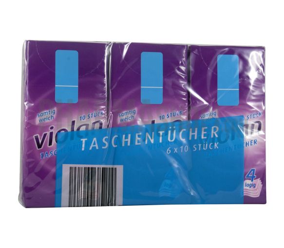 Mouchoirs 100% cellulose neuve blanchi sans chlore - 6 paquets de 10 mouchoirs