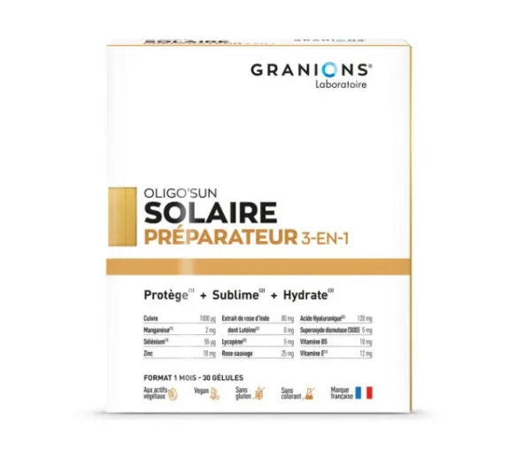 Oligo'sun solaire préparateur 3-en-1 Granions - boite de 30 gélules - image 1