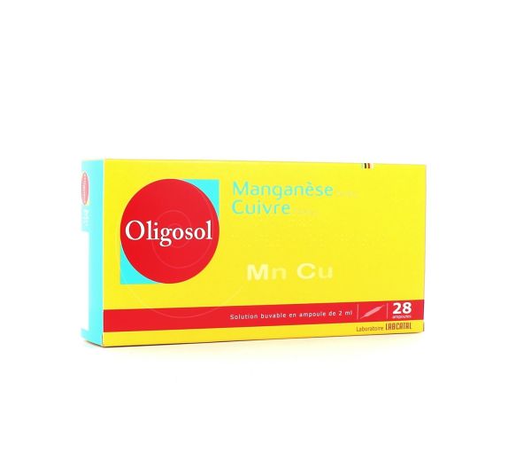 Oligosol Manganèse Cuivre solution buvable en ampoule - boite de 28 ampoules