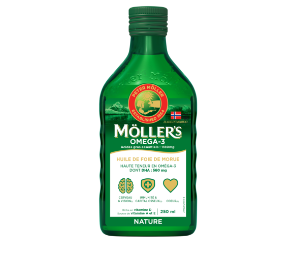 Oméga-3 huile de foie de morue sans arome Möller's - flacon de 250ml - image 1