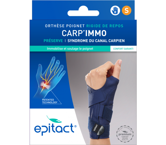 Carp'Immo Orthèse poignet rigide de repos main droite taille S Epitact - 1 orthèse