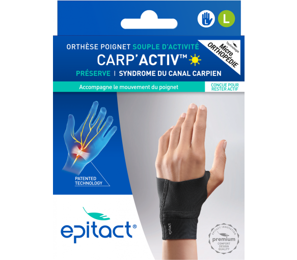 Carp'Activ Orthèse poignet souple d'activité main gauche taille L Epitact - 1 orthèse - image 2
