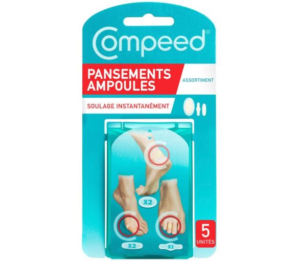 Pansements ampoules assortiment Compeed - boîte de 5 pansements