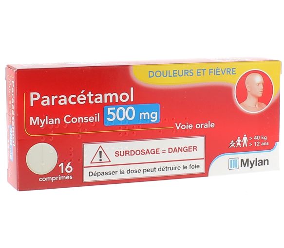 Paracétamol Mylan Conseil 500 mg - 16 comprimés