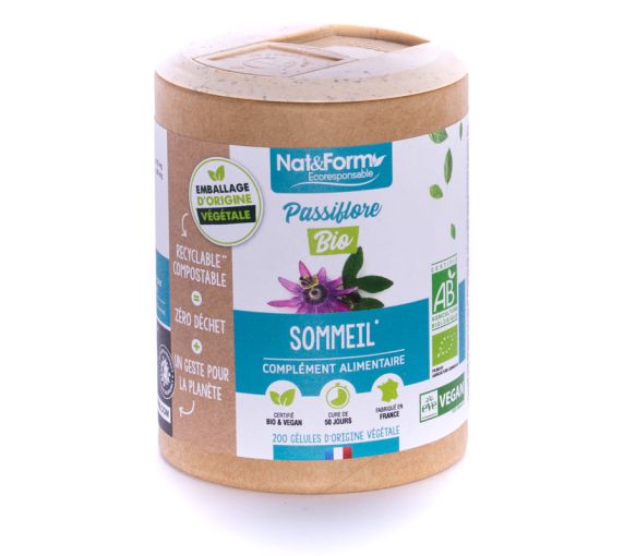 Passiflore bio Sommeil Nat&Form - boite de 200 gélules - image 1