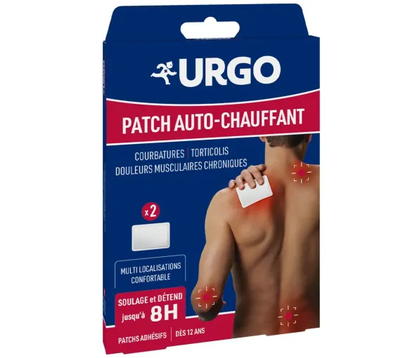 Patch auto-chauffant 8h Urgo - boîte de 2 patchs adhésifs