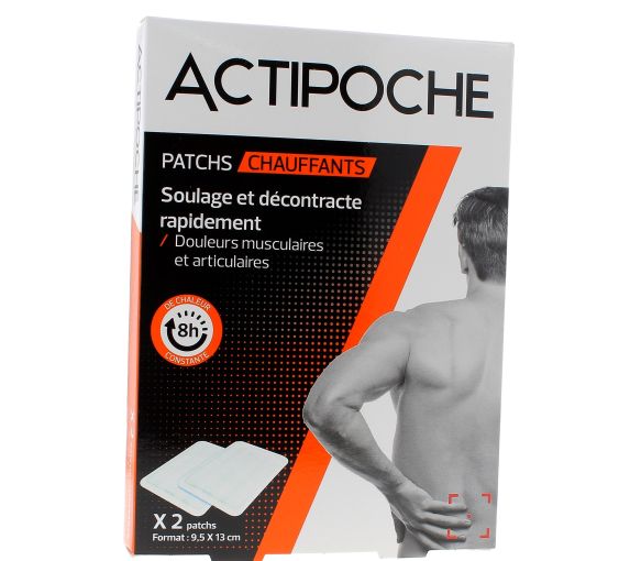 Patchs chauffants chaud Actipoche - boîte de 2 patchs 9,5 x 13 cm