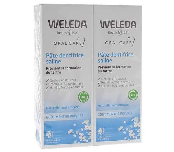 Pâte dentifrice saline Weleda - lot de 2 tubes de 75 ml - image 1