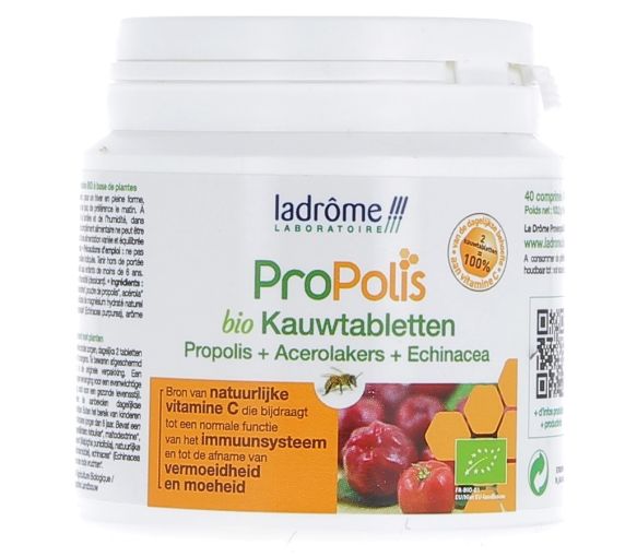 Propolis comprimés bio propolis, acérola, échinacée Ladrôme - Boite de 40 comprimés