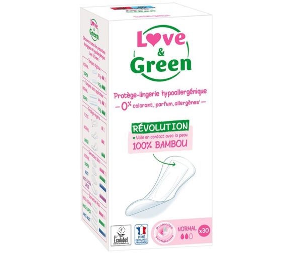 Protège-lingerie hypoallergénique Normal Love & Green - 30 protèges-slips