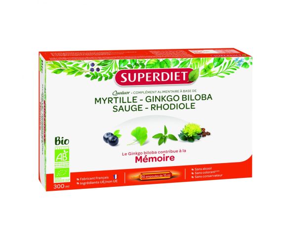 Quatuor Bio Mémoire Super Diet - 20 ampoules de 15 ml