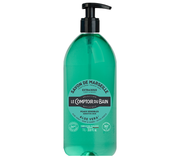 Savon de Marseille liquide aloé vera Le Comptoir du Bain - flacon-pompe de 1 L - image 1