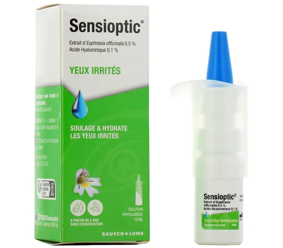 Sensioptic Solution ophtalmique yeux irrités Bausch Lomb - flacon de 10 ml