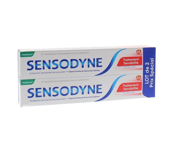 Dentifrice traitement sensibilité Sensodyne - lot de 2 tubes de 75 ml