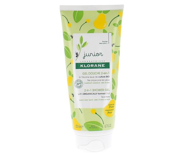 Gel douche 2 en 1 parfum poire junior Klorane - tube de 200 ml - image 1
