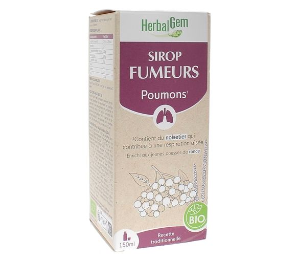 Sirop des fumeurs bio Herbalgem - flacon de 150 ml
