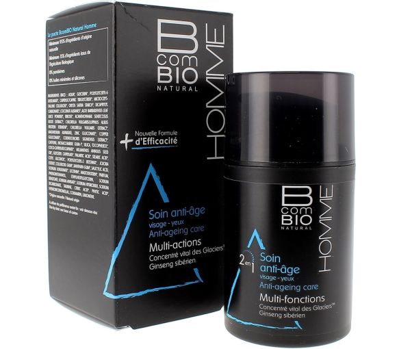 Soin anti-âge visage et yeux Homme BcomBIO - flacon pompe de 50 ml