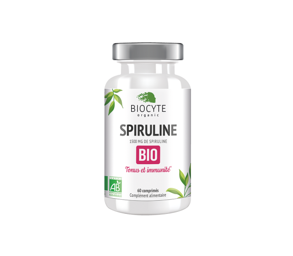 Spiruline bio tonus et immunité Biocyte - pilulier de 60 comprimés