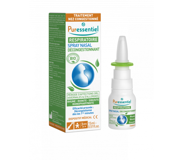 Spray nasal décongestionnant aux huiles essentielles bio Puressentiel - spray de 15 ml - image 1